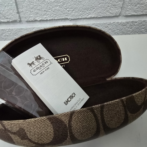 Coach Clamshell Eyeglass Case with Cloth - Picture 3 of 3